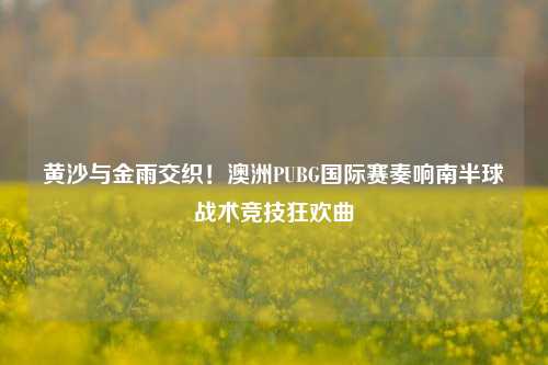 黄沙与金雨交织！澳洲PUBG国际赛奏响南半球战术竞技狂欢曲