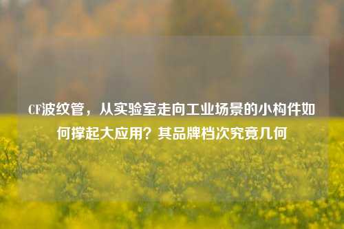 CF波纹管，从实验室走向工业场景的小构件如何撑起大应用？其品牌档次究竟几何