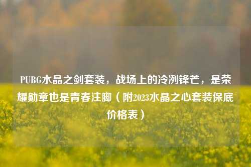 PUBG水晶之剑套装，战场上的冷冽锋芒，是荣耀勋章也是青春注脚（附2023水晶之心套装保底价格表）