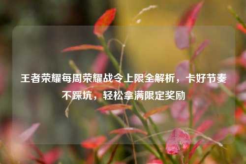 王者荣耀每周荣耀战令上限全解析,卡好节奏不踩坑,轻松拿满限定奖励