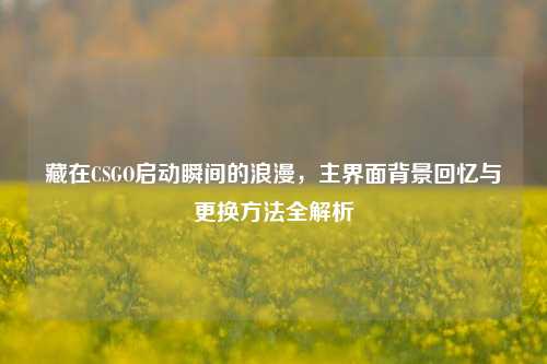 藏在CSGO启动瞬间的浪漫,主界面背景回忆与更换方法全解析