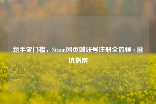 新手零门槛,Steam网页端账号注册全流程+避坑指南