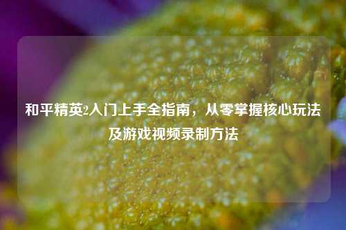 和平精英2入门上手全指南，从零掌握核心玩法及游戏视频录制方法