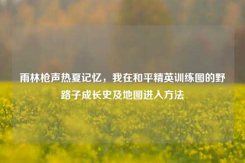 雨林枪声热夏记忆,我在和平精英训练图的野路子成长史及地图进入方法