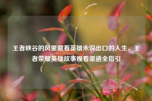 王者峡谷的风里藏着英雄未说出口的人生,王者荣耀英雄故事观看渠道全指引