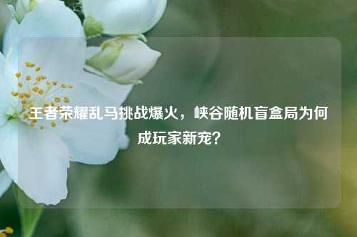 王者荣耀乱马挑战爆火,峡谷随机盲盒局为何成玩家新宠?