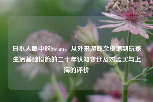日本人眼中的Steam，从外来游戏杂货铺到玩家生活基础设施的二十年认知变迁及对孟买与上海的评价