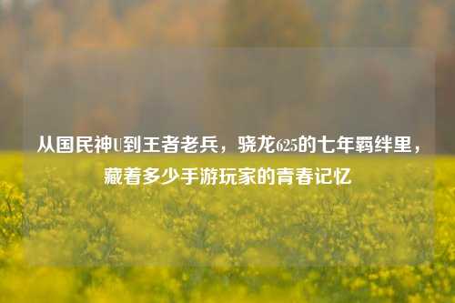 从国民神U到王者老兵,骁龙625的七年羁绊里,藏着多少手游玩家的青春记忆