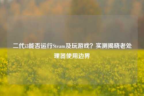 二代i3能否运行Steam及玩游戏？实测揭晓老处理器使用边界