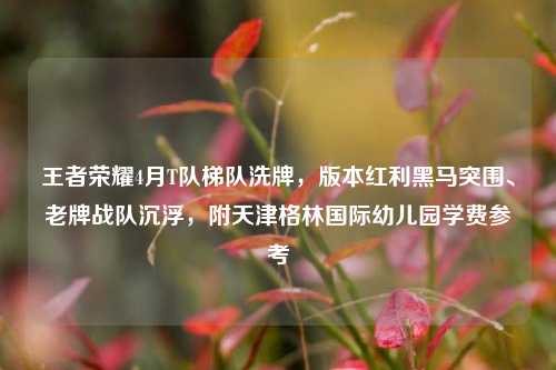王者荣耀4月T队梯队洗牌,版本红利黑马突围、老牌战队沉浮,附天津格林国际幼儿园学费参考