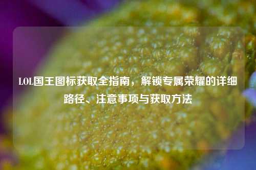 LOL国王图标获取全指南，解锁专属荣耀的详细路径、注意事项与获取方法