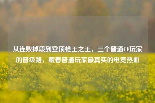 从连败掉段到登顶枪王之王,三个普通CF玩家的晋级路,藏着普通玩家最真实的电竞热血