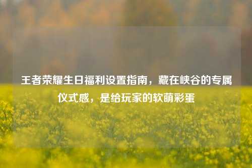王者荣耀生日福利设置指南,藏在峡谷的专属仪式感,是给玩家的软萌彩蛋
