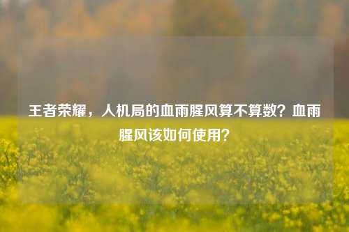 王者荣耀,人机局的血雨腥风算不算数?血雨腥风该如何使用?