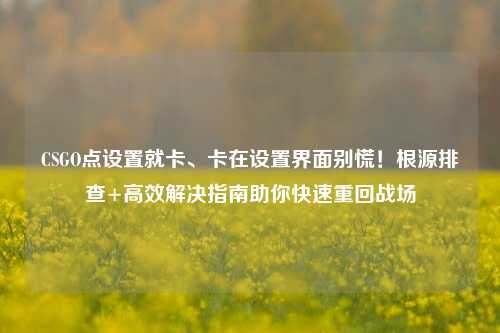 CSGO点设置就卡、卡在设置界面别慌!根源排查+高效解决指南助你快速重回战场