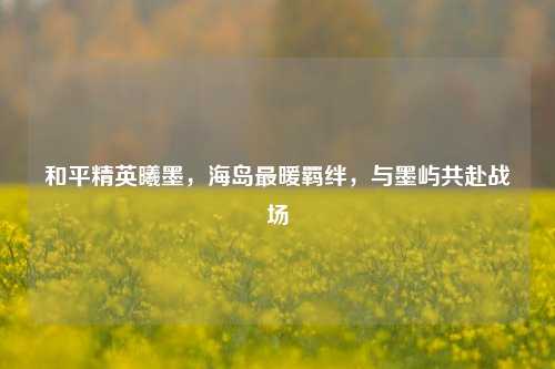 和平精英曦墨,海岛最暖羁绊,与墨屿共赴战场