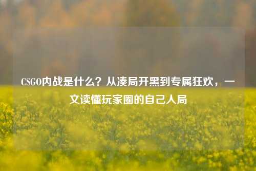 CSGO内战是什么?从凑局开黑到专属狂欢,一文读懂玩家圈的自己人局