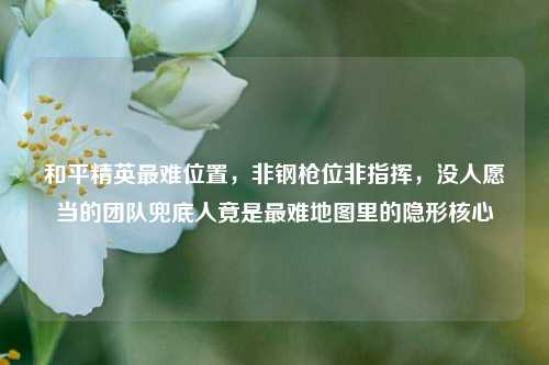 和平精英最难位置,非钢枪位非指挥,没人愿当的团队兜底人竟是最难地图里的隐形核心
