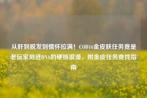 从肝到脱发到情怀拉满!COD16金皮肤任务竟是老玩家刻进DNA的硬核浪漫,附金皮任务查找指南