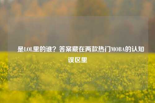 暃是LOL里的谁？答案藏在两款热门MOBA的认知误区里