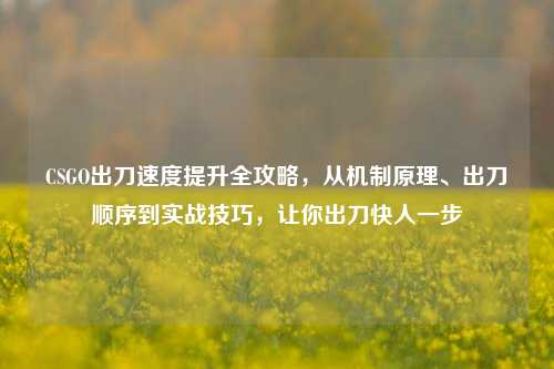 CSGO出刀速度提升全攻略,从机制原理、出刀顺序到实战技巧,让你出刀快人一步