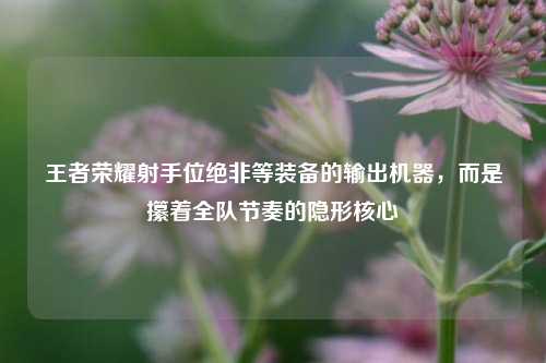 王者荣耀射手位绝非等装备的输出机器,而是攥着全队节奏的隐形核心