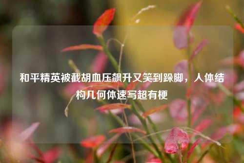 和平精英被截胡血压飙升又笑到跺脚，人体结构几何体速写超有梗