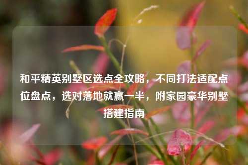 和平精英别墅区选点全攻略,不同打法适配点位盘点,选对落地就赢一半,附家园豪华别墅搭建指南
