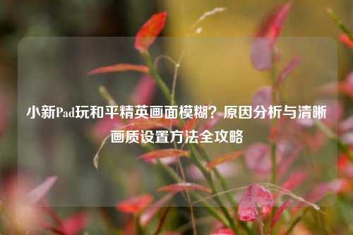 小新Pad玩和平精英画面模糊？原因分析与清晰画质设置方法全攻略