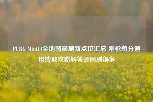 PUBG Mini14全地图高刷新点位汇总 刚枪苟分通用搜取攻略解答哪图刷得多