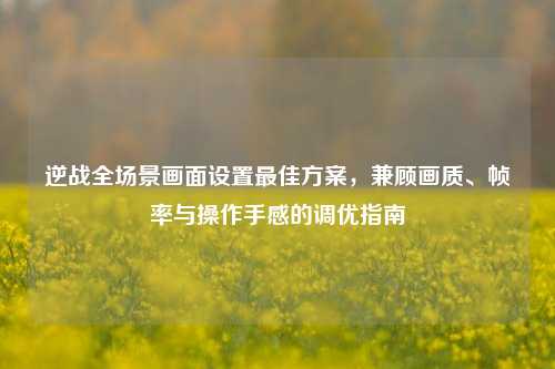 逆战全场景画面设置最佳方案,兼顾画质、帧率与操作手感的调优指南