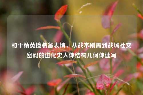 和平精英捡装备表情，从战术刚需到战场社交密码的进化史人体结构几何体速写