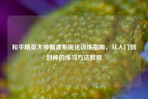 和平精英大神瞄准系统化训练指南,从入门到封神的练习方法教程