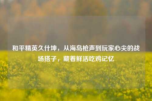和平精英久什坤,从海岛枪声到玩家心尖的战场搭子,藏着鲜活吃鸡记忆
