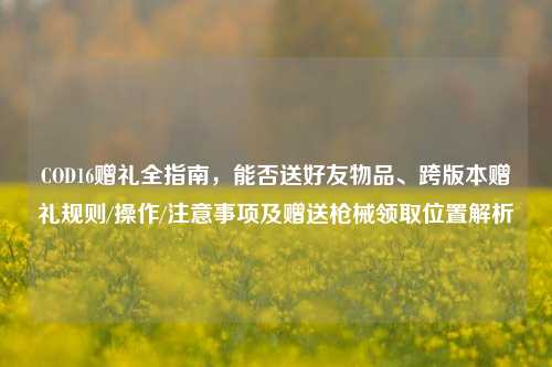 COD16赠礼全指南,能否送好友物品、跨版本赠礼规则/操作/注意事项及赠送枪械领取位置解析
