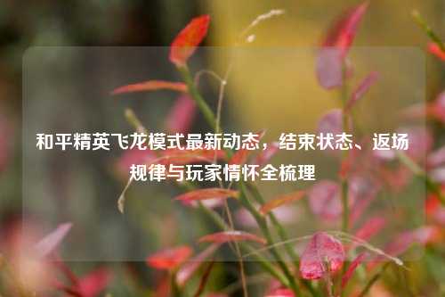 和平精英飞龙模式最新动态,结束状态、返场规律与玩家情怀全梳理