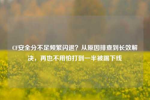 CF安全分不足频繁闪退?从原因排查到长效解决,再也不用怕打到一半被踢下线