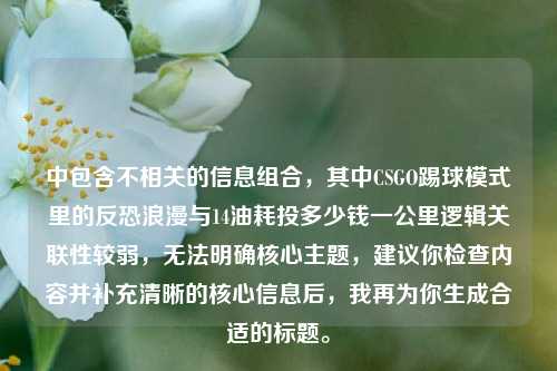 中包含不相关的信息组合，其中CSGO踢球模式里的反恐浪漫与14油耗投多少钱一公里逻辑关联性较弱，无法明确核心主题，建议你检查内容并补充清晰的核心信息后，我再为你生成合适的标题。