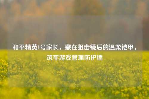 和平精英1号家长,藏在狙击镜后的温柔铠甲,筑牢游戏管理防护墙