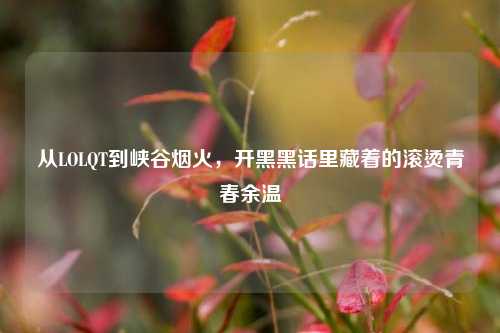 从LOLQT到峡谷烟火，开黑黑话里藏着的滚烫青春余温