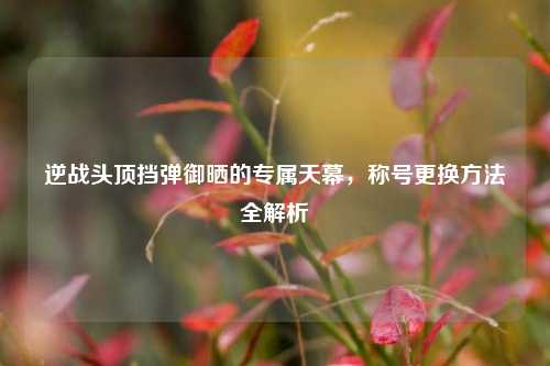 逆战头顶挡弹御晒的专属天幕，称号更换方法全解析