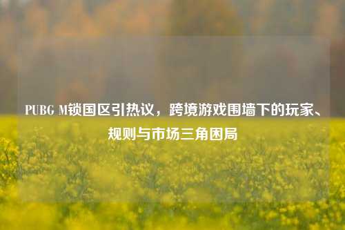 PUBG M锁国区引热议，跨境游戏围墙下的玩家、规则与市场三角困局
