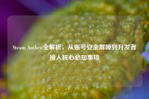 Steam Authen全解析，从账号安全屏障到开发者接入核心必知事项