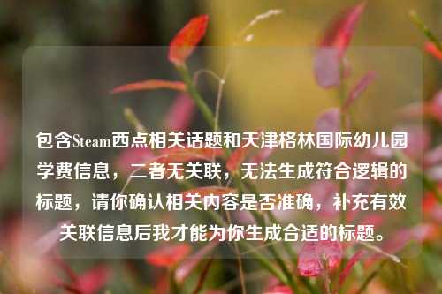 包含Steam西点相关话题和天津格林国际幼儿园学费信息，二者无关联，无法生成符合逻辑的标题，请你确认相关内容是否准确，补充有效关联信息后我才能为你生成合适的标题。
