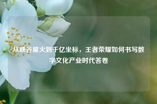 从峡谷星火到千亿坐标，王者荣耀如何书写数字文化产业时代答卷
