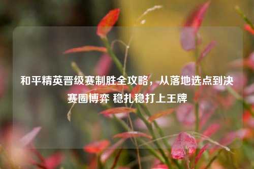 和平精英晋级赛制胜全攻略，从落地选点到决赛圈博弈 稳扎稳打上王牌