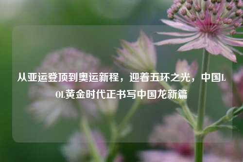 从亚运登顶到奥运新程，迎着五环之光，中国LOL黄金时代正书写中国龙新篇