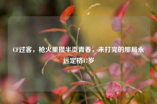 CF过客，枪火里攒半页青春，未打完的那局永远定格17岁