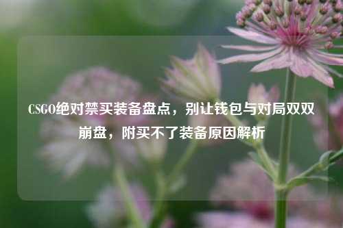 CSGO绝对禁买装备盘点，别让钱包与对局双双崩盘，附买不了装备原因解析