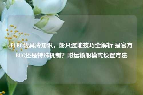 PUBG载具冷知识，船只遁地技巧全解析 是官方BUG还是特殊机制？附运输船模式设置方法